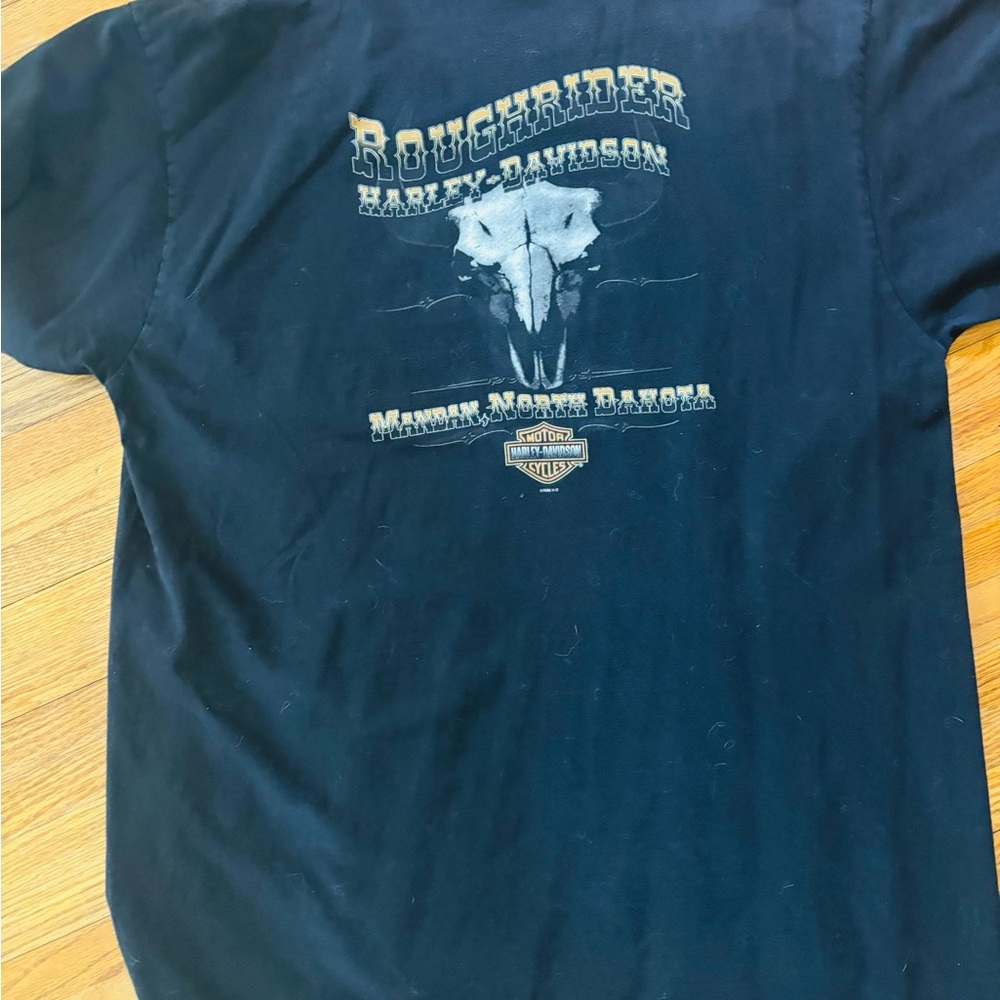 Harley-Davidson Black Short Sleeve Tee with Eagle & Banner Graphic - Picture 3 of 3